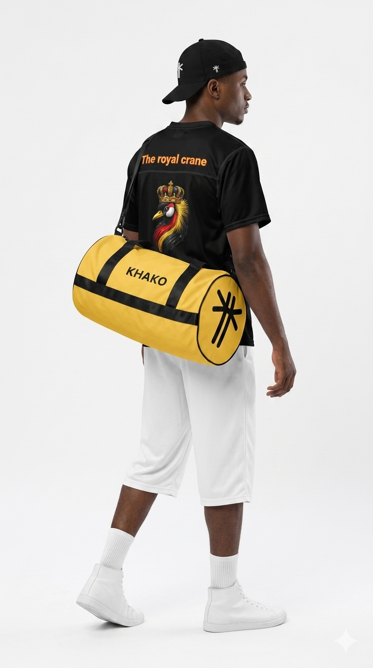 Maillot Royal Crane Jersey Khako Wear — all-over print grue couronnee Uganda 256