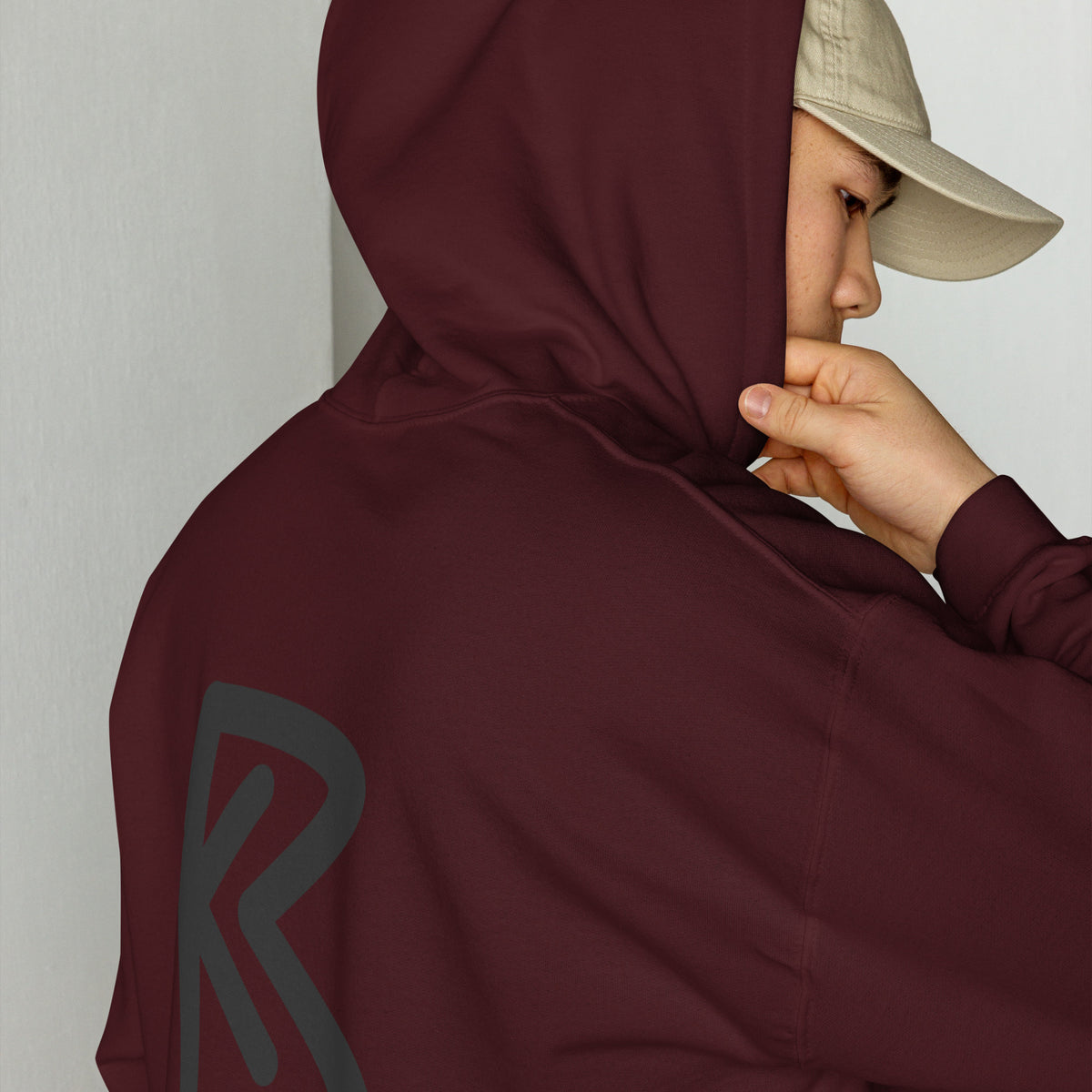 Hoodie Leopard Khako Wear maroon dos — streetwear africain identité