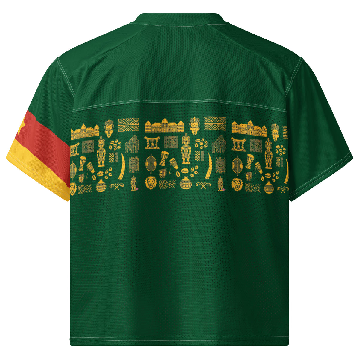 Maillot Cameroon Jersey dos — all-over print africain unisexe Khako Wear