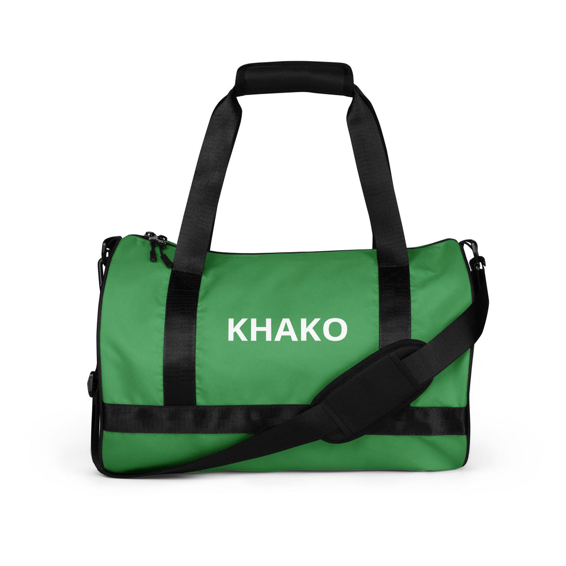 Sac de gym Khako Vert all-over print face avant — design africain Khako Wear