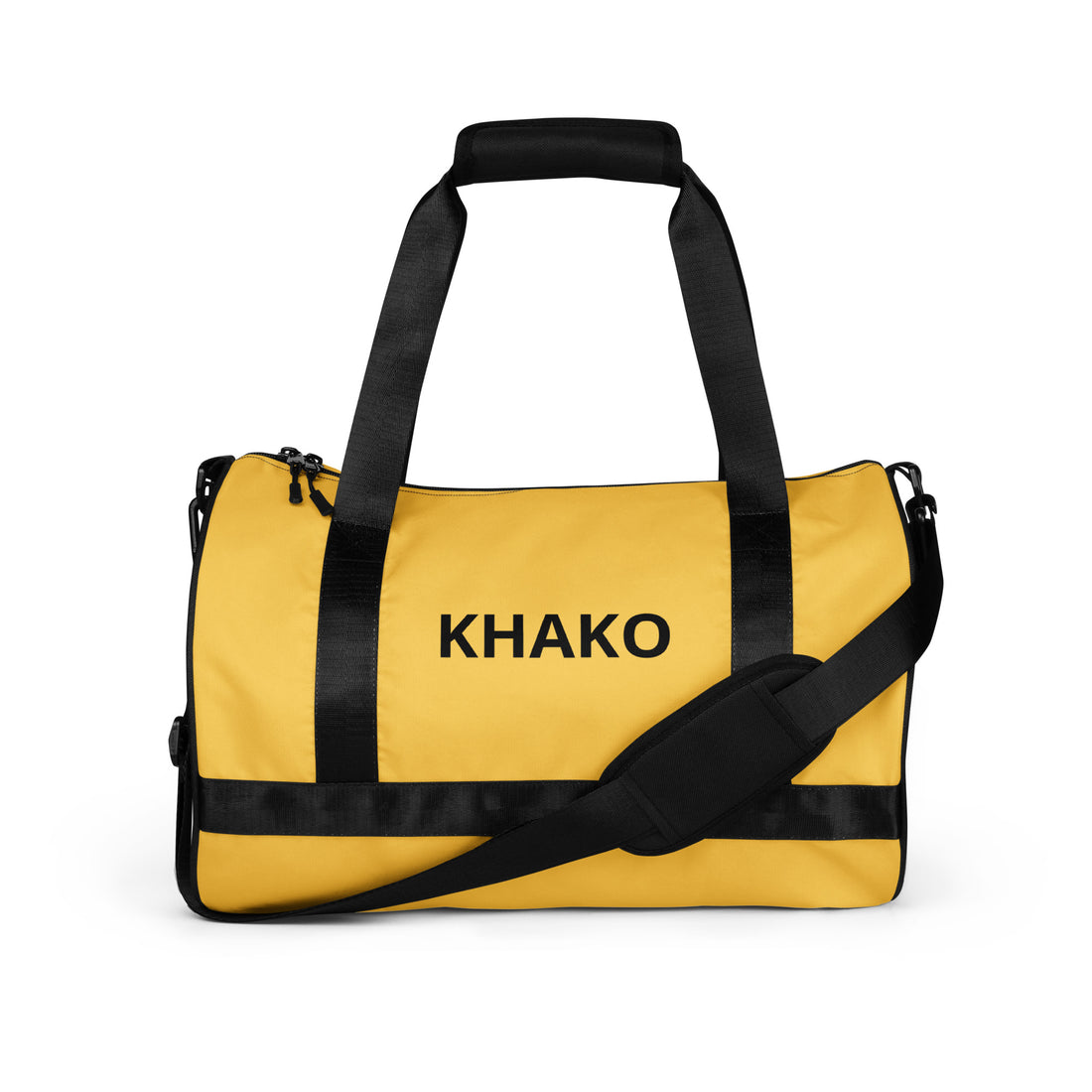 Sac de gym Khako Jaune all-over print face avant — design africain Khako Wear
