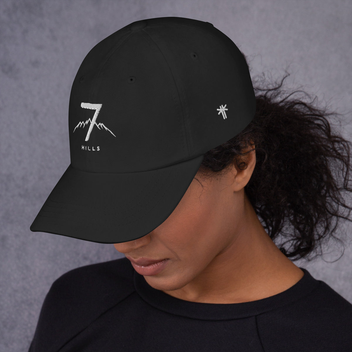 Casquette 7 Hills Hat Khako Wear noire profil — coton chino ajustable