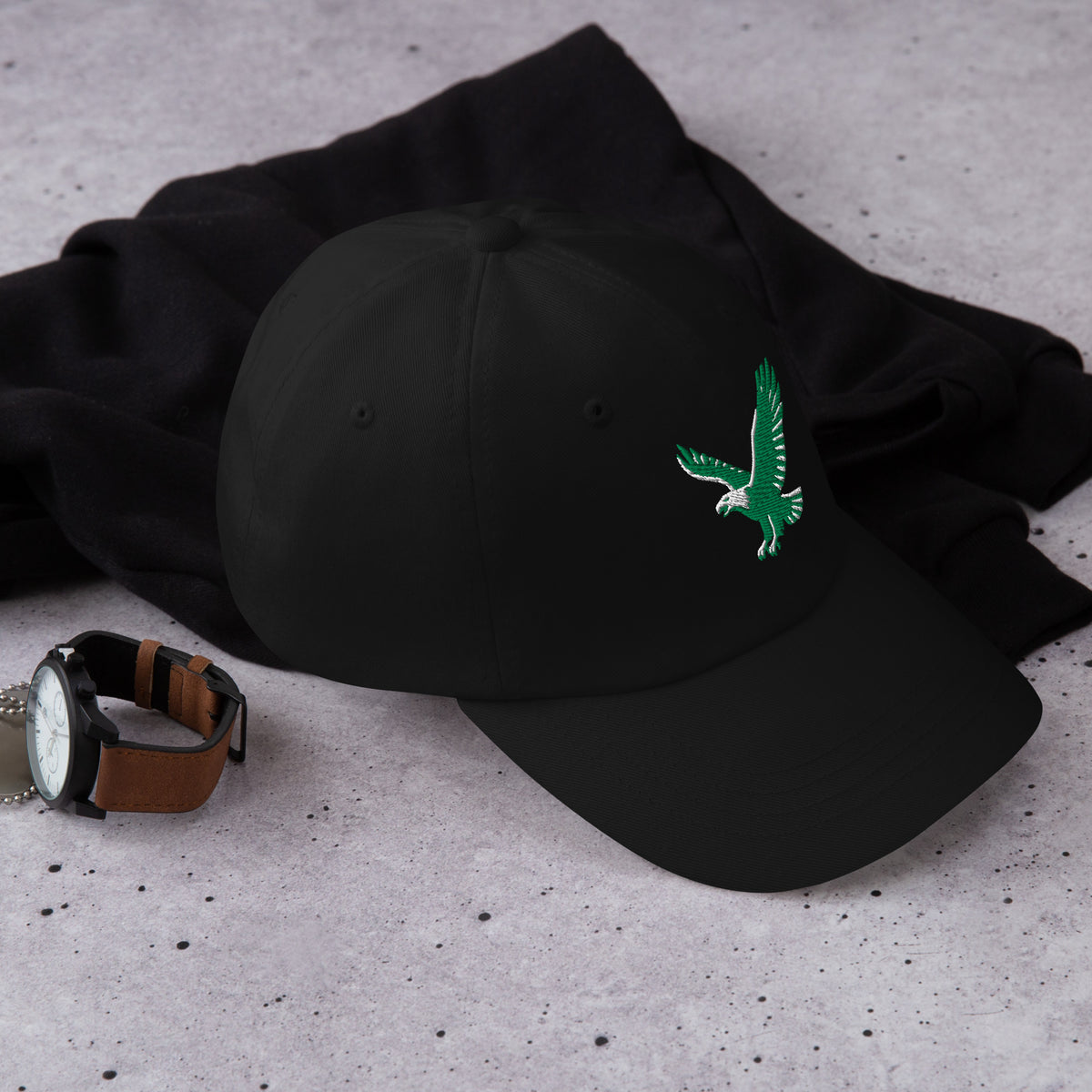 Casquette Naija Hat Khako Wear noire droite — coton chino boucle antique