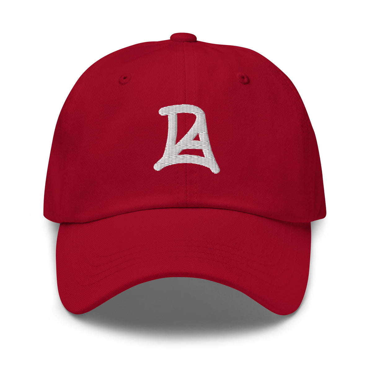 Casquette DLA HAT Khako Wear cranberry face — coton chino ajustable