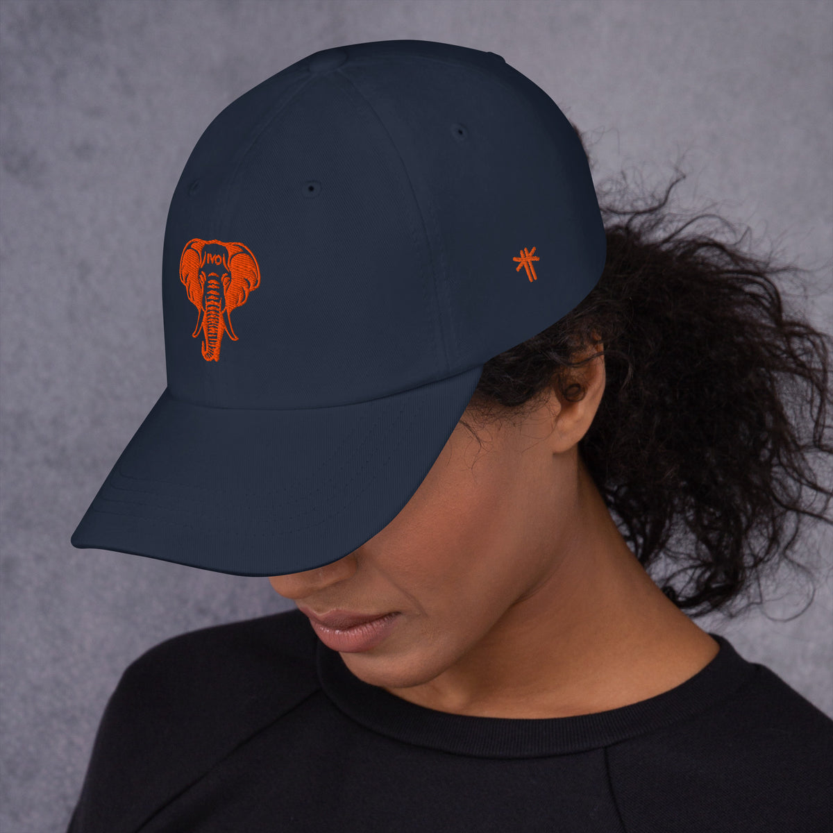 Casquette IVO HAT Khako Wear navy profil — streetwear ivoirien unisexe