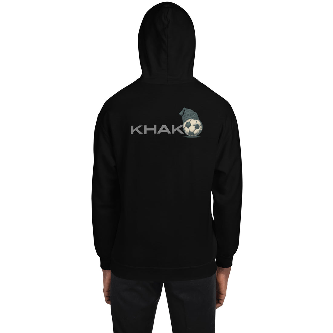 Hoodie Eagle Naija Khako Wear noir dos — streetwear nigerien unisexe