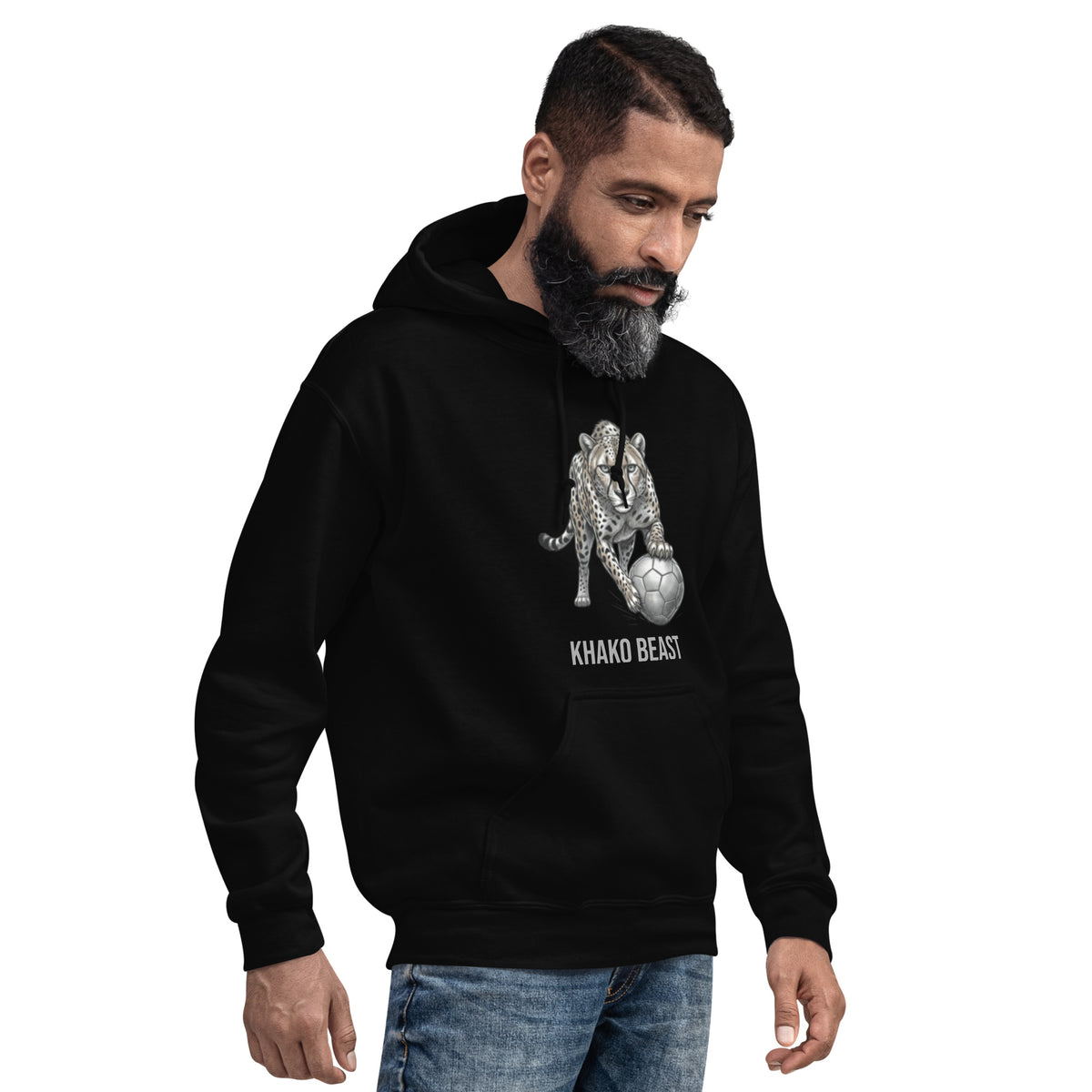 Hoodie CTN Football Khako Wear noir face droite — Cheetah&