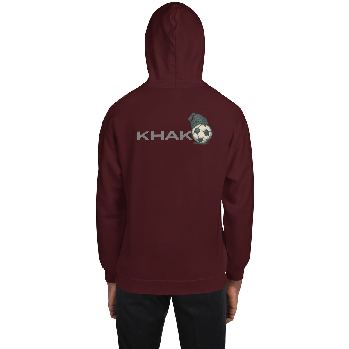 Hoodie Eagle Naija Khako Wear maroon dos — coupe unisexe streetwear