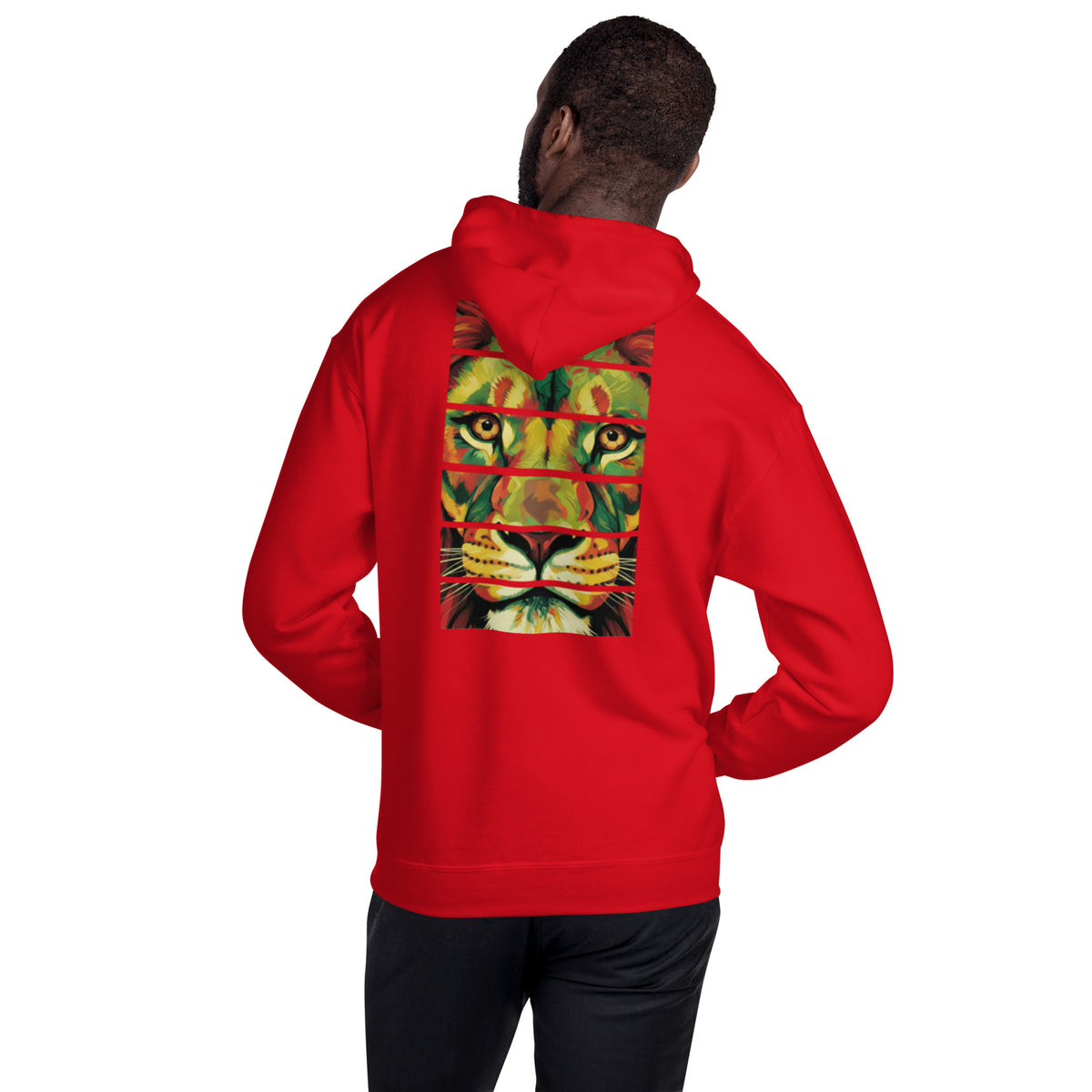 Hoodie INDOMPTABLE Khako Wear rouge dos — streetwear africain unisexe